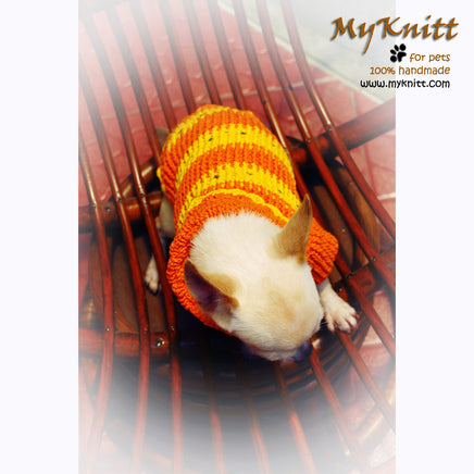 Orange Puppy Sweatshirts Puppy Coats Knitted Doggie Coats DK846 by Myknitt (1)