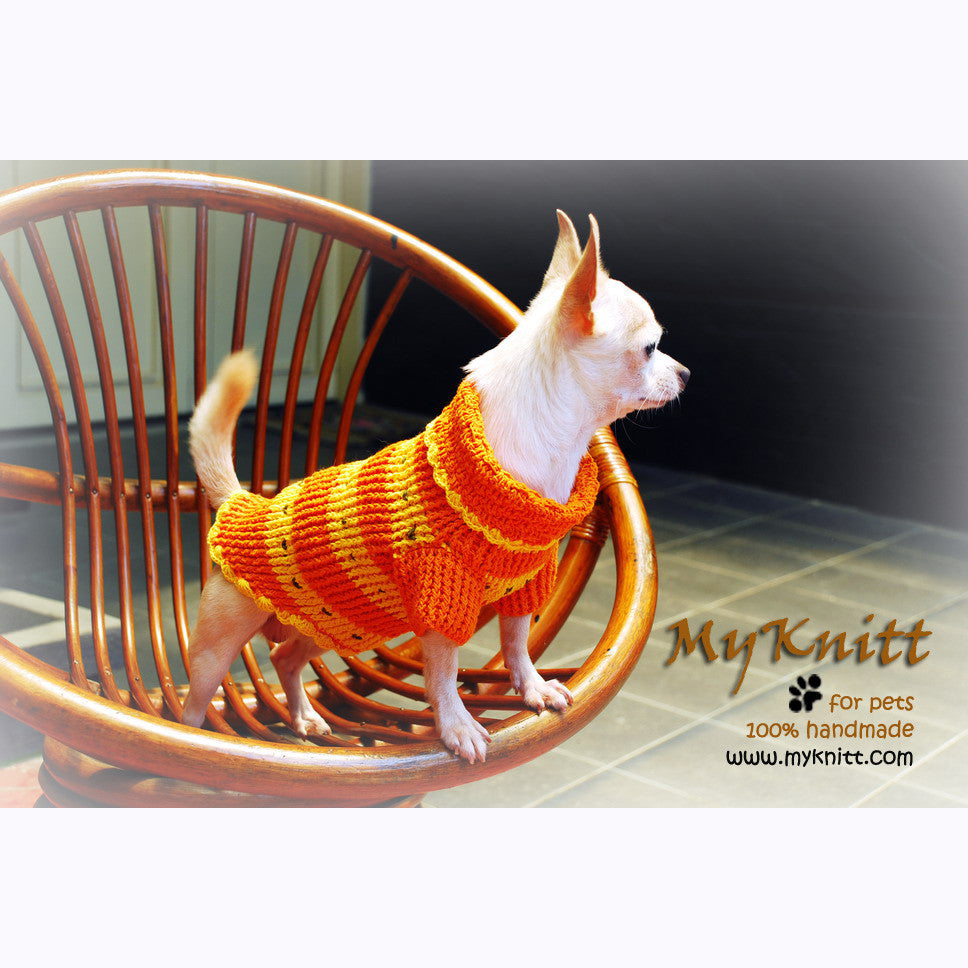 Orange Puppy Sweatshirts Puppy Coats Knitted Doggie Coats DK846