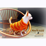 Orange Puppy Sweatshirts Puppy Coats Knitted Doggie Coats DK846 by Myknitt