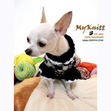 Black and White Knitted Dog Sweater Chihuahua Clothes DK851 by Myknitt (2)