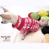 Pink Knitted Dog Sweater Japan Kimono Dog Clothes DK852 by Myknitt