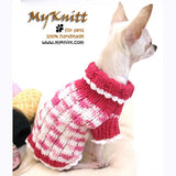 Pink Dog Sweater Chihuahua Clothes Cotton Crocheted Pet Clothing DK855 by Myknitt (2)