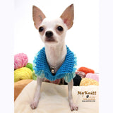 Turquoise Knitted Dog Sweater with Peter Pan Collar DK856 by Myknitt (3)