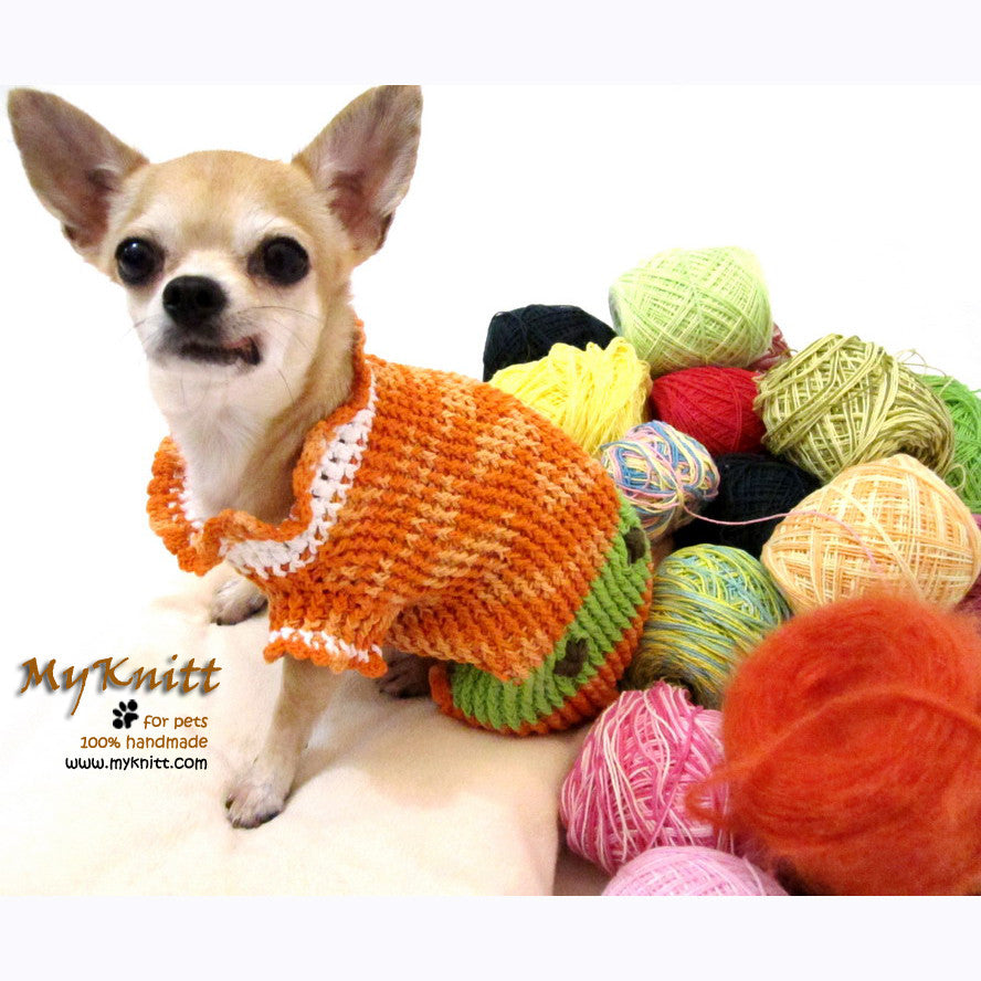Orange Mint Green Chihuahua Sweater Cotton Puppy Clothes DK860