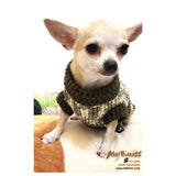 Green Army Warm Knitted Sweater Chihuahua Yorkie Poodle DK866 by Myknitt (3)