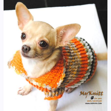 Puffy Orange Olive Knitted Chihuahua Sweater DK868 by Myknitt (3)