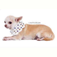 White Dog Necklace Accessories with Rhinestones DN16 by Myknitt (1)