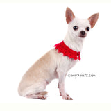 Sexy Dog Necklace Red Pet Scarf with Pearls DN18 by Myknitt (1)