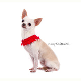 Sexy Dog Necklace Red Pet Scarf with Pearls DN18 by Myknitt (2)