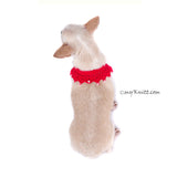 Sexy Dog Necklace Red Pet Scarf with Pearls DN18 by Myknitt (3)
