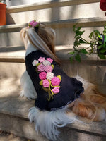 Crochet Flower Dog Dress Custom Fit, Small Dog Clothes Custom, Large Dog Clothes Custom Fit 